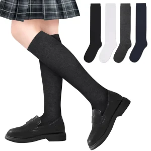 Solid Basic Girl Uniform Socks Women Stocking Cotton Socks Knee high Preppy Socks