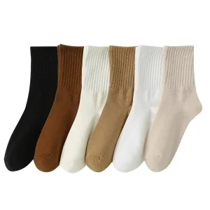 Solid Color 100% Cotton Disposable Sustainable Anti Slip Breathable Thick Cotton Socks