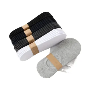 Solid Color Anti Slip Men’s Dress Socks Low Cut No Show Design Disposable Daily