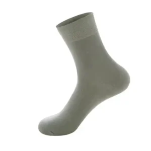 Solid Color Bamboo Fiber Men’s Crew Socks Breathable Anti-Odor Business Dress Socks Minimalist Neutral Tone Daily Men Socks