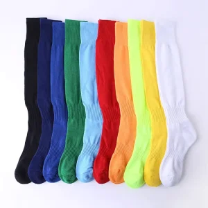 Solid Color Football Socks Padded Towel Bottom Outdoor Sports Socks Men’s Stockings