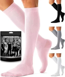 Solid Color Graduated Compression Socks for Varicose Veins Running Cycling Hiking Daily Compression Socks
