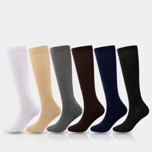 Solid Color Knee High Knee Stockings Promotional Slimming Compression Socks for Women Men