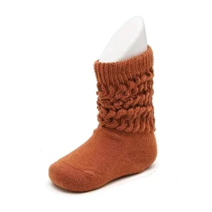 Solid Color Loose Scrunch Socks Girls Baby Cotton Stacked Kids Slouch Socks