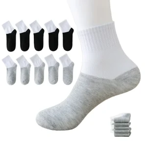 Solid Color Mid Calf Sports Socks for Boys Girls Primary Secondary School Students White Socks for Spring Baby Socks