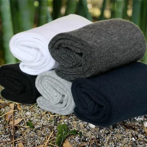 Solid Color Natural Casual Organic Soft Bamboo Fiber Socks Unisex Breathable Knitted Wicking Bamboo Socks Men