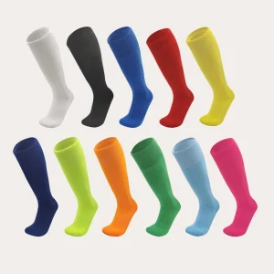 Solid Color Over Knee High Soccer Socks Adults Children Kids Football Thickened Towel Bottom Sports Stockings
