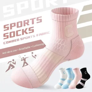 Solid Color Sports Socks Men’s Basketball With Terry Cushion Athletics Running Sports Socks