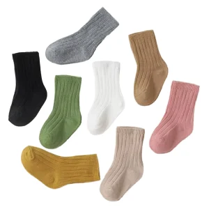 Solid Colors Autumn Kids Warm Children’s Baby Sock Cotton Toddler Socks Customized Logo Socks