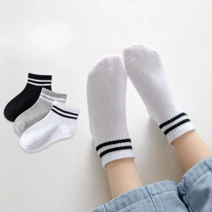 Solid Colors Children Cute Knit Ribbed Sport Socks Winter Knit Knee High Organic Cotton Sock for Kids