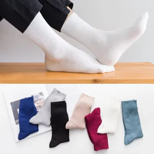 Solid Slouch Sweat-Absorbent Breathable Bamboo Fiber Socks for Men