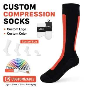 Spandex Nylon Cotton Knee High Pressure Socks Quick Dry Breathable & Eco-Friendly for Travel & Outdoor Activities