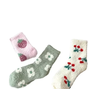 Spandex Nylon Winter Women’s Slipper Socks Breathable Knitted Crew Standard Thickness Keep Warm Casual Daily Use