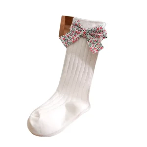 Spanish Children’s Floral Bow Baby Socks Girls Mid-length Socks Baby Socks
