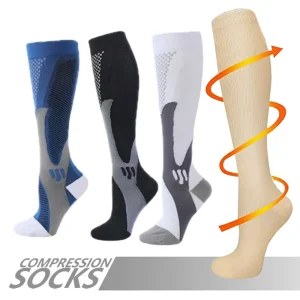 Sport Compression Socks Nursing Stockings Under Knee Spring Bottom Logo Prevent Varicose Veins
