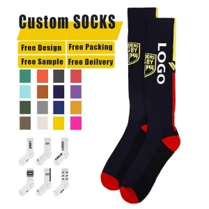 Sport Football Compression Sock Knee High Athletic Gym Sock Sweat Absorbent Long Length Sport Socks