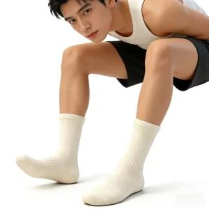 Sport Mens Supima Cotton Socks Standard Thermal Crew Cozy Comfortable Casual Anti Bacterial Anti Slip Daily Solid Pattern