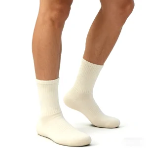 Sport Mens Supima Cotton Socks Standard Thermal Crew Cozy Comfortable Casual Anti Bacterial Anti Slip Daily Solid Pattern