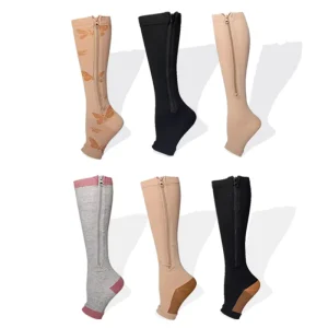 Sports Compression Socks with Zipper Open Toe Design Maximum Comfort Sports Socks