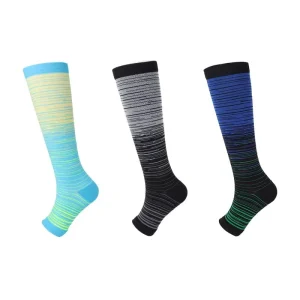 Sports Crew Compression Socks for Youth Multi color Nylon Cotton Fleece Thickness Sweat absorbing & Anti odor for Running