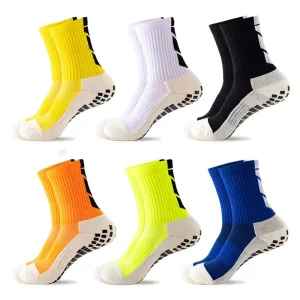 Sports Crew Grip Socks Men Autumn Winter Non Slip Breathable Soccer Football Training Custom Silicone Sport Socks