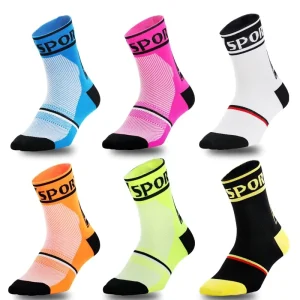Sports Cycling Bicycle Running Basketball Breathable Compression Function Cross-border Mid-calf Sports Socks