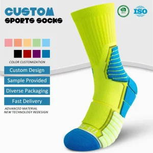 Sports Fashion Cushioned Terry Thickened Sole Anti Odor Seamless Toe Medias Chaussettes Men Professional Crew Basketball Socks