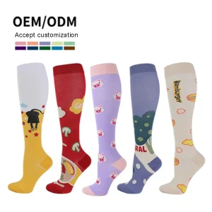 Sports Men’s Compression Socks Colorful Women Medical Nurse Knee High Compression Socks