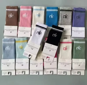 Sports Running Fitness Breathable Letter Print Yoga Sports Socks Trendy A10 Long Tube Casual Cotton Socks