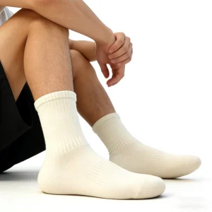 Sporty Men’s 98% Supima Cotton Crew Socks Anti Bacterial Thermal Solid Pattern Casual Cozy Comfort Daily Use