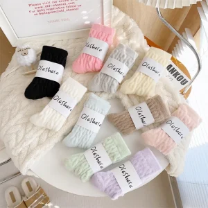 Spot Cozy Fluffy Socks Winter Thickening Coral Velvet Cozy Slipper Socks With Both Adults and Kids Size