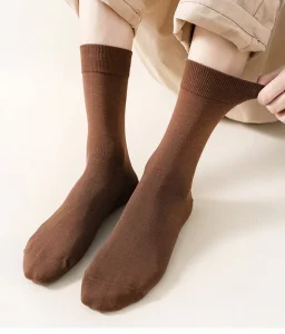 Spring Autumn Formal Dress Men Socks Breathable Solid Color Cotton Socks Commercial Affairs Crew Socks Customized