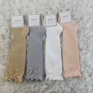 Spring Autumn Kids Polyester Cotton Knitted Socks New Boutique Bow Princess Baby Girls Sweet Style
