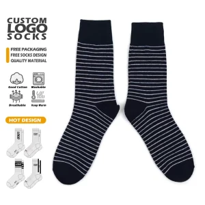 Spring Autumn New Products Dress Sock for Men Customized Logo Business Sock Knit Jacquard Cotton Dress Sock OEM Custom