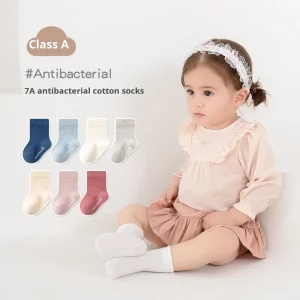 Spring Autumn Newborn Baby Socks Pure Cotton Antibacterial Children’s Socks Boys Girls Student Seamless Loose Mouth