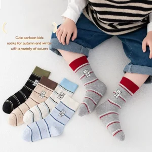 Spring Autumn Winter Children’s Casual Crew Socks Knitted Cotton Eco Friendly Class Boys Girls Baby
