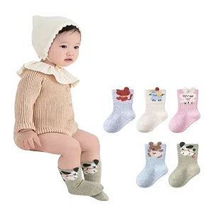 Spring Autumn Winter Children’s Socks Class Boys Girls Baby Thin Knitted Mid tube Cotton Cartoon Boneless