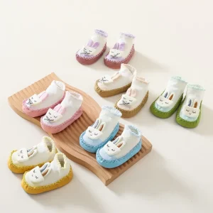 Spring Baby Walking Shoes Non-Slip Wear-Resistant Breathable Soft Sole Cartoon Rabbit Unisex Children’s Home Living