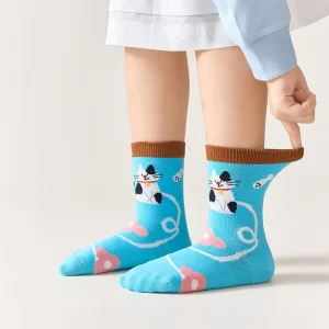 Spring Cartoon Kids Crew Socks Cotton Spandex Sporty Casual Sweat Absorbent Stretch Standard Thickness Toddler Socks