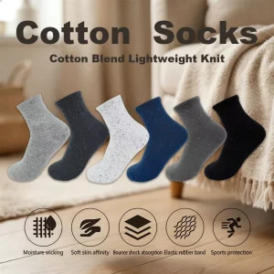 Spring Casual Cotton Men’s Jauqard Sports Socks Breathable Eco-Friendly Sweat Absorbent Geometric Pattern Custom Daily Business