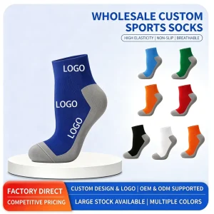 Spring Cuff Knitted Knee Sports Socks Towel Bottom Breathable Antibacterial Yarn Free Custom Logo Sample Support