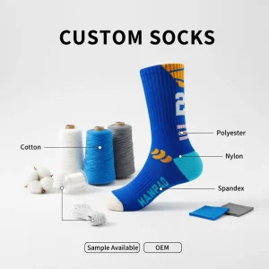 Spring Knitted Crew Children’s Basketball Socks with Print Logo Athletic Socks