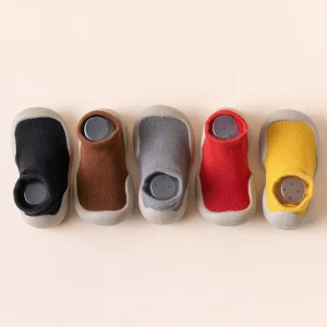 Spring New Arrival Unisex Children’s Toddler Ankle Bootie Shoes Solid Color Baby Floor Socks Soft Sole Indoor Non slip