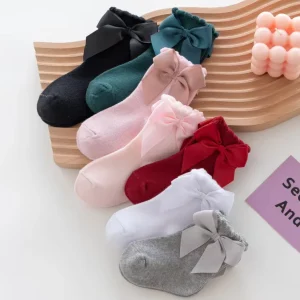 Spring New Spain Baby Girl Sock Set Big Bow Princess Newborn Socks Cotton Popular Kids Socks With Bows