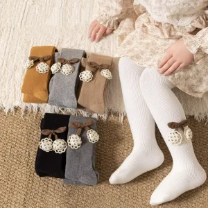 Spring Style Knit Pantyhose Flexible Comfort Socks for 1 to 12 Years Old Kids Daily Casual Pantyhose Socks
