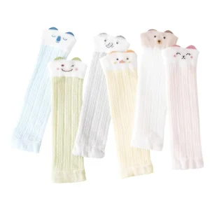 Spring Summer Baby Thin Mesh Breathable Anti Mosquito Sweat Absorbent Spandex Cotton Butterfly Pattern Cute Air Socks