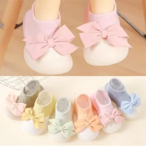 Spring Summer Bow Knot Unisex Baby Girl Princess Style Indoor Outdoor Non Slip Anti Collision Cotton Durable Baby Toddler Shoes