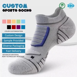 Spring Summer Men Ankle Sports Socks Cushioned Terry Combed Cotton Medias Chaussettes Men Performance Marathon Running Socks
