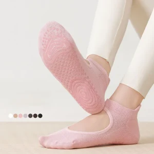 Spring Summer Open Back Full Toe Non-Slip Yoga Socks Women’s Sports Fitness Short Socks