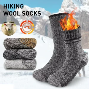 Spring Warm Custom Merino Wool Thermal Anti Bacterial Anti Slip Casual Crew Socks